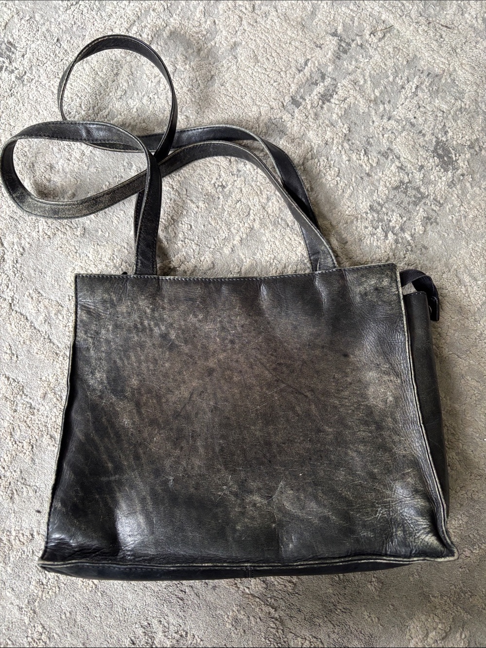 Black Leather Shoulder Tote